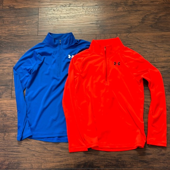 Lot of 2 Boys Under Armour quarter zip, size Large - Picture 1 of 3